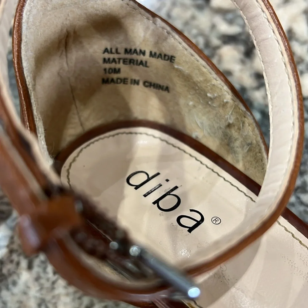 Diba Brown Wedge Sandals with Adjustable Straps